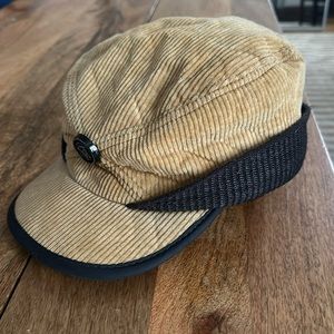 Vintage Skii Hat Corduroy Lined Cap